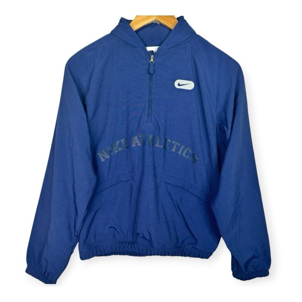 Nike Athletics Repel Kids L 1/2 Zip Training Hoodie Navy Packable Hood